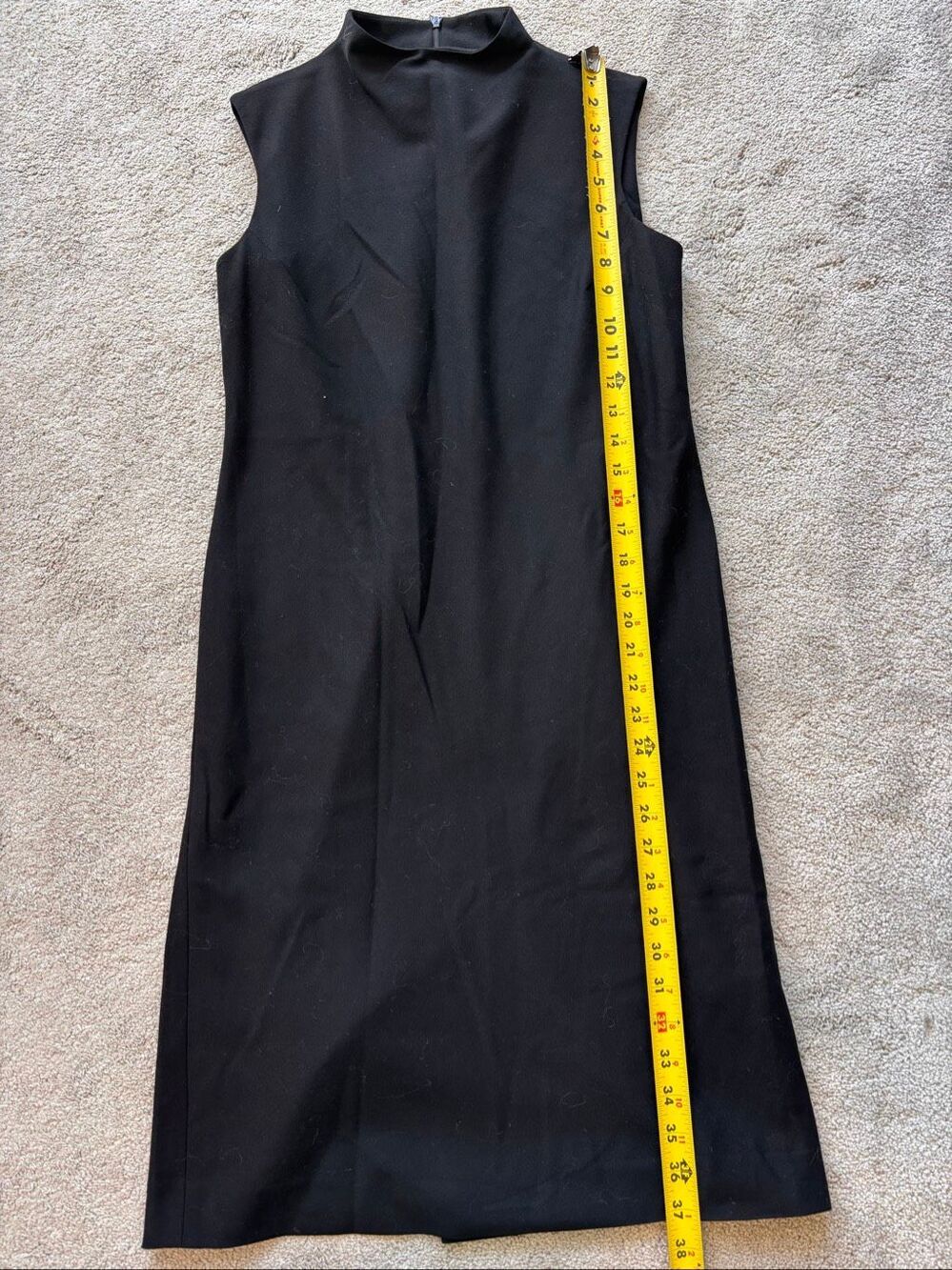 Ralph Lauren Black Wool Sleeveless Mock-Neck Midi Sheath Dress C18 Sz 8P $218 - Picture 8 of 9